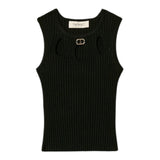 Twinset Canotta Tinta Unita con Logo per Bambina 251GJ3413 NERO TWINSET 