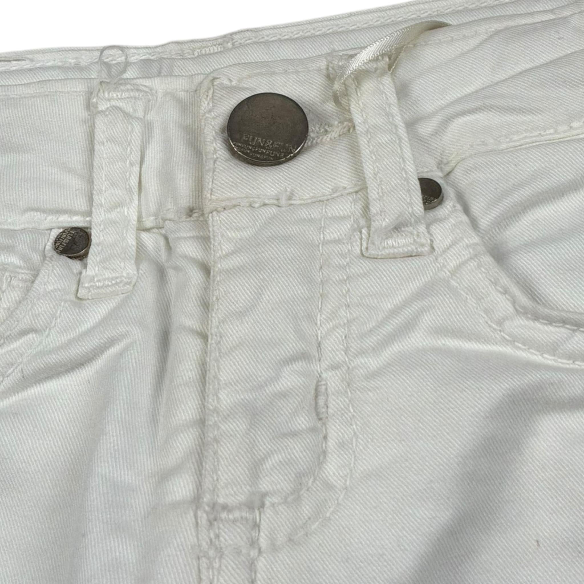 Fun & Fun Pantalone Tinta Unita con Girovita Regolabile per Bambina FNBPT14424 BIANCO FUN & FUN 