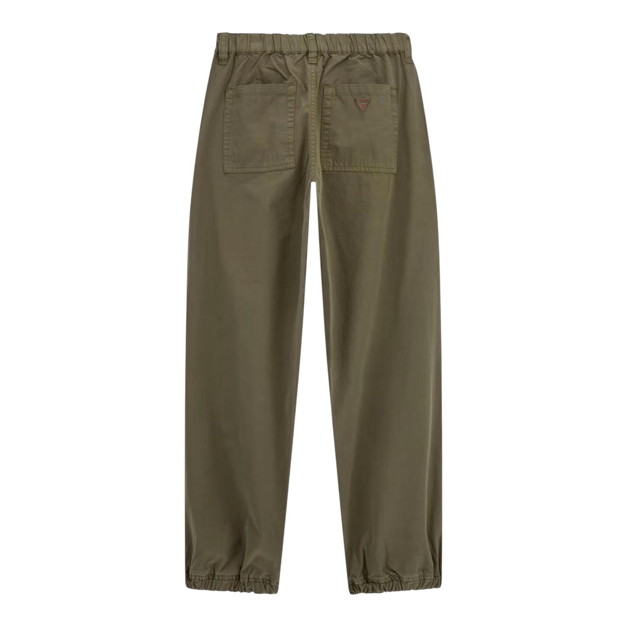 Guess Pantalone Tinta Unita con Elastico In Vita per Bambino L5RB09WF7B1 VERDE GUESS 