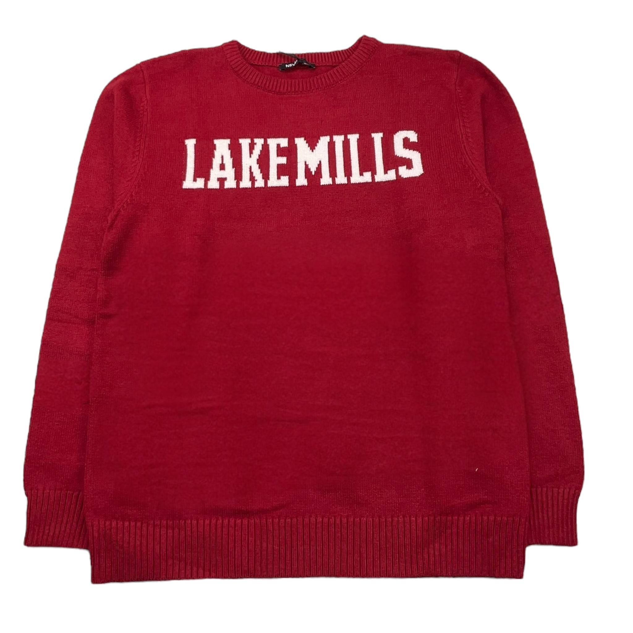 NEVER TOO maglia girocollo tinta unita con stampa Rosso per Bambino NT2143R ROSSO NEVER TOO 