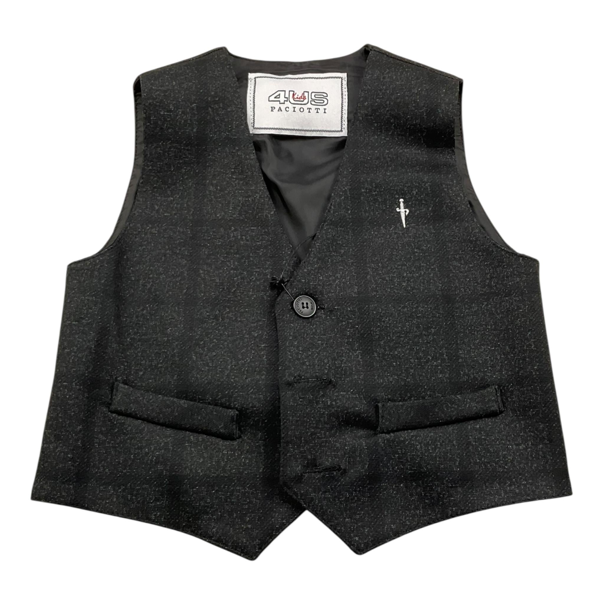 CESARE PACIOTTI gilet tinta unita con logo Nero per Bambino GLP2324B NERO CESARE PACIOTTI 