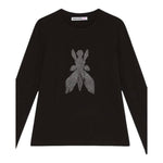 Patrizia Pepe Shirt Girocollo Tinta Unita con Brillantini per Bambina 7M0752 NERO PATRIZIA PEPE 