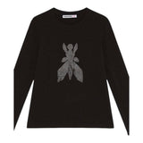 Patrizia Pepe Shirt Girocollo Tinta Unita con Brillantini per Bambina 7M0752 NERO PATRIZIA PEPE 