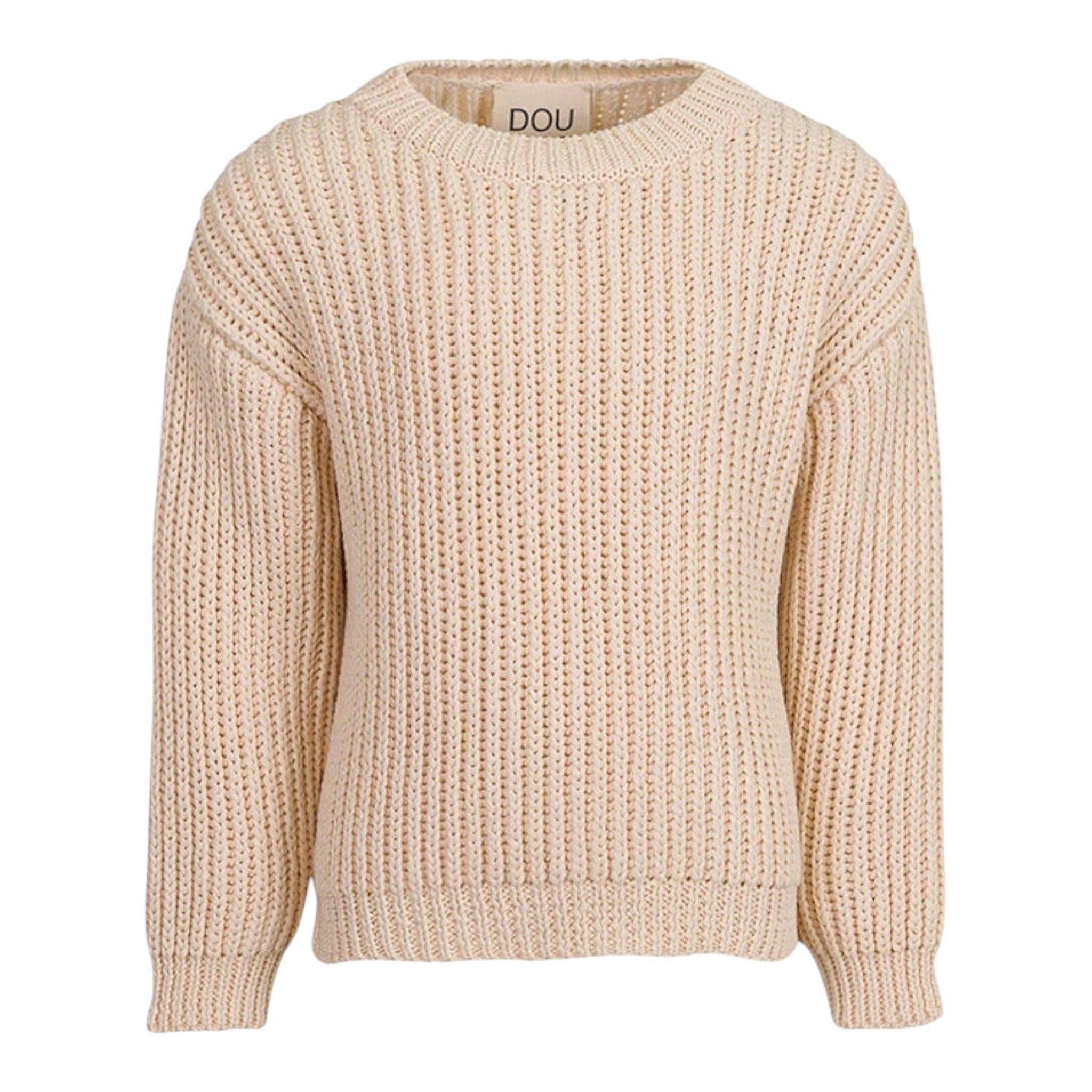 Dou Dou Maglia Tinta Unita con Logo Retro per Bambina DW9P10 BEIGE DOU DOU 