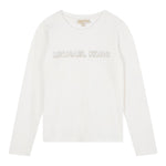 MICHAEL KORS shirt girocollo tinta unita con stampa Bianco per Neonata R30138N BIANCO MICHAEL KORS 