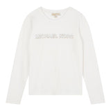 MICHAEL KORS shirt girocollo tinta unita con stampa Bianco per Neonata R30138N BIANCO MICHAEL KORS 