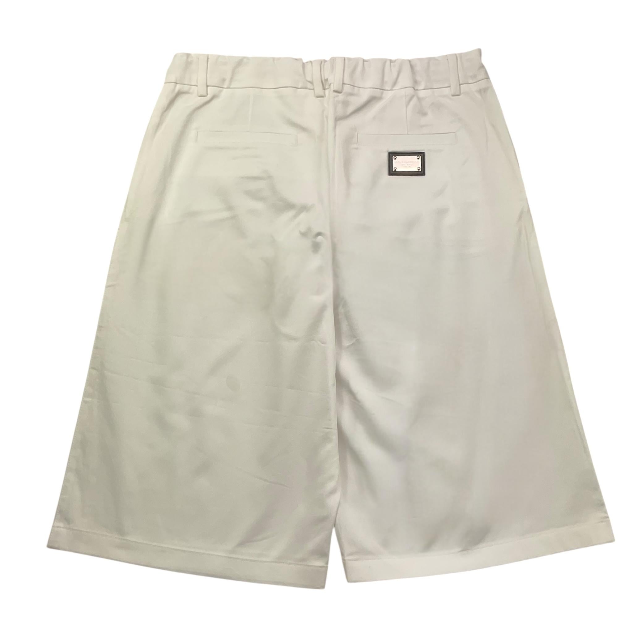 Dolce & Gabbana Bermuda Tinta Unita con Girovita Regolabile per Bambino L43Q25 BIANCO DOLCE & GABBANA 