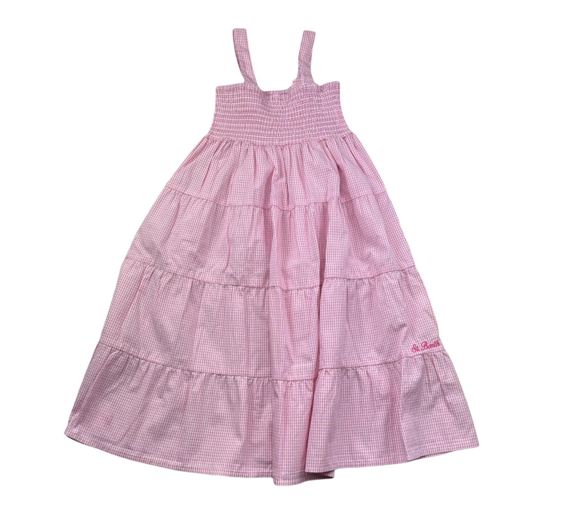 Saint Barth Abito Giromanica Tinta Unita con Stampe per Bambina JEMINE ROSA SAINT BARTH 