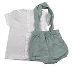 Calamaro Completo 2 Pezzi T-Shirt-Salopette per Neonato 17942 BIANCO/VERDE CALAMARO 