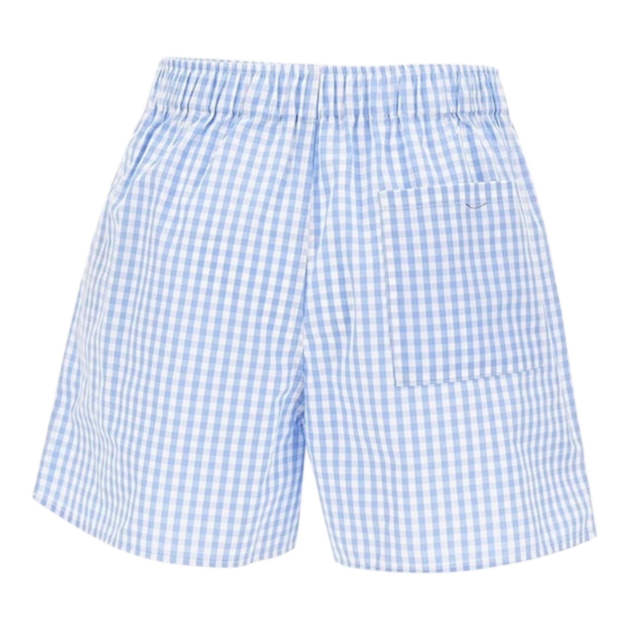 Saint Barth Short Bicolore con Fantasia A Quadrettini per Bambina BXY001 BIANCO/AZZURRO SAINT BARTH 