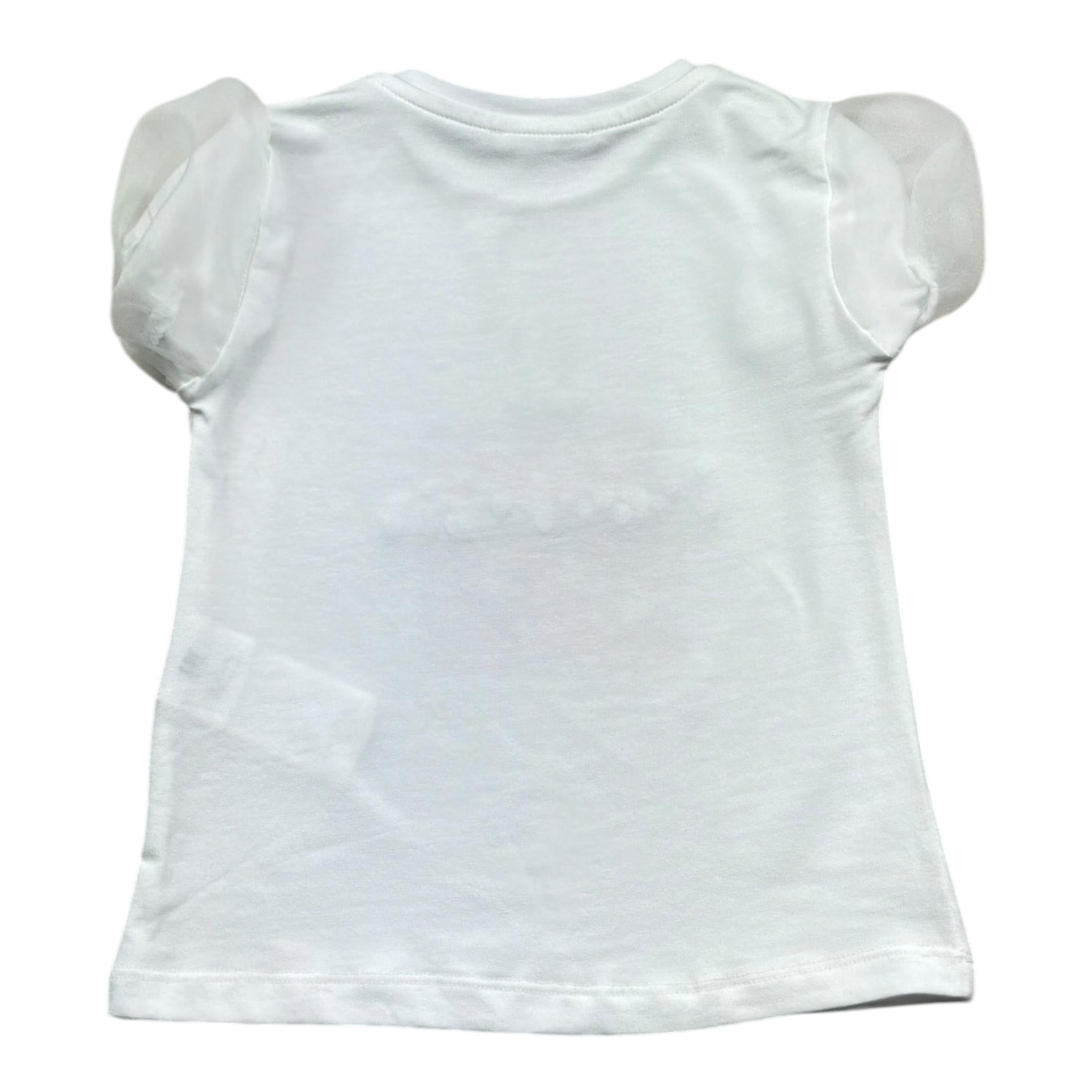 Miss Grant T-Shirt Girocollo Tinta Unita con Stampa per Bambina MG1292X BIANCO MISS GRANT 