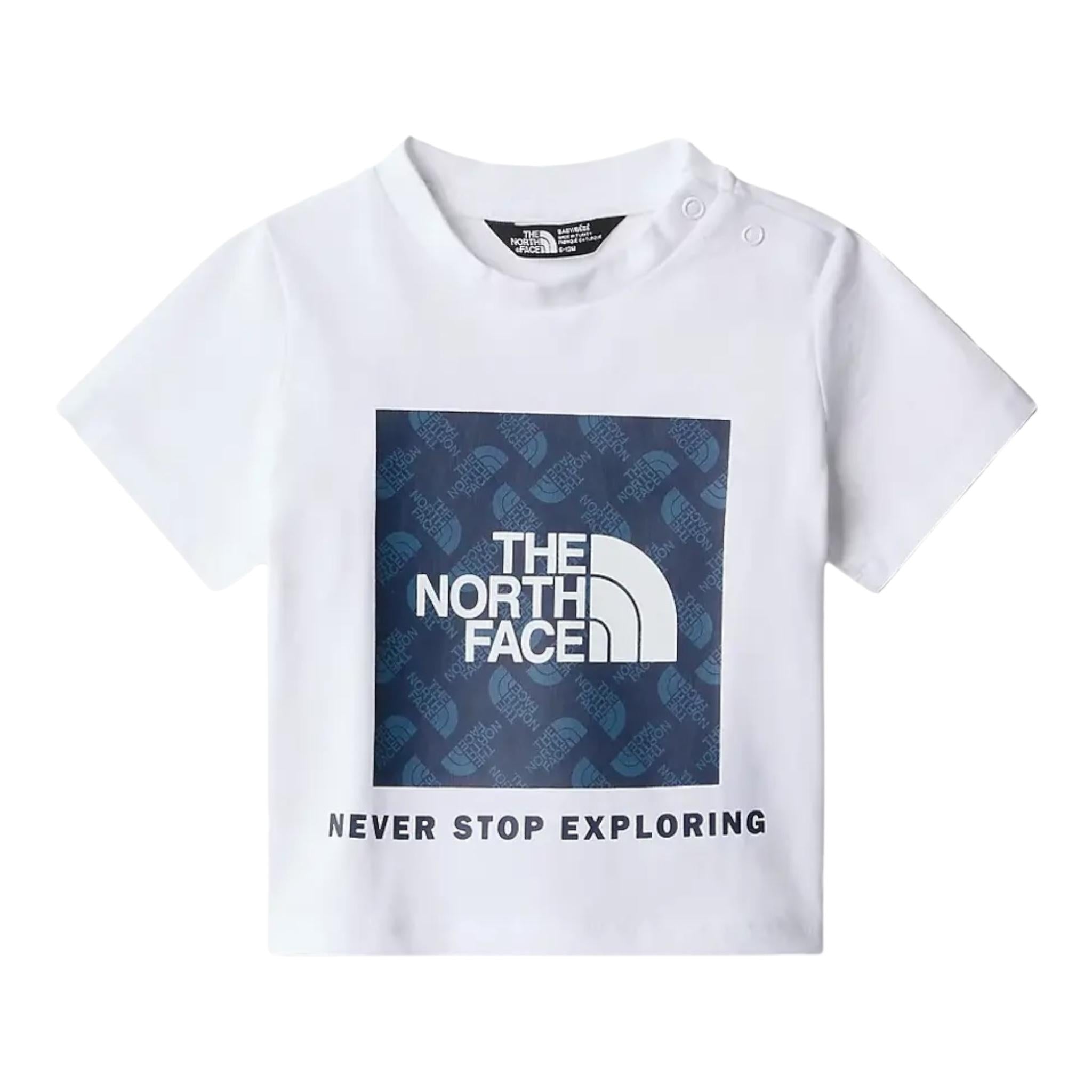 The North Face T-Shirt Girocollo Tinta Unita con Stampa per Neonato NF0877JFN4 BIANCO THE NORTH FACE 