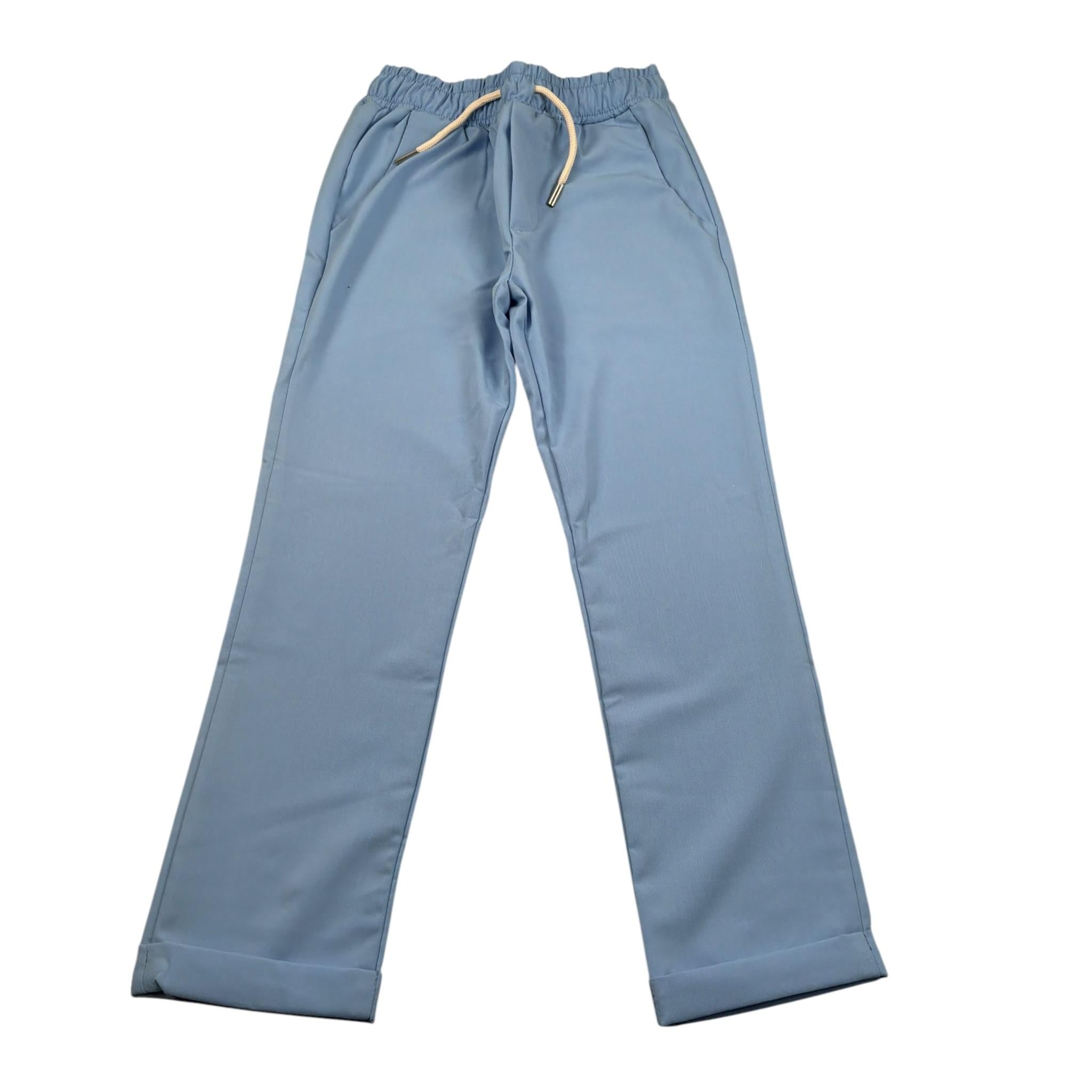 Over-D Pantalone tinta unita con Elastico In Vita Azzurro per Bambino OK1505BPN AZZURRO OVER-D 