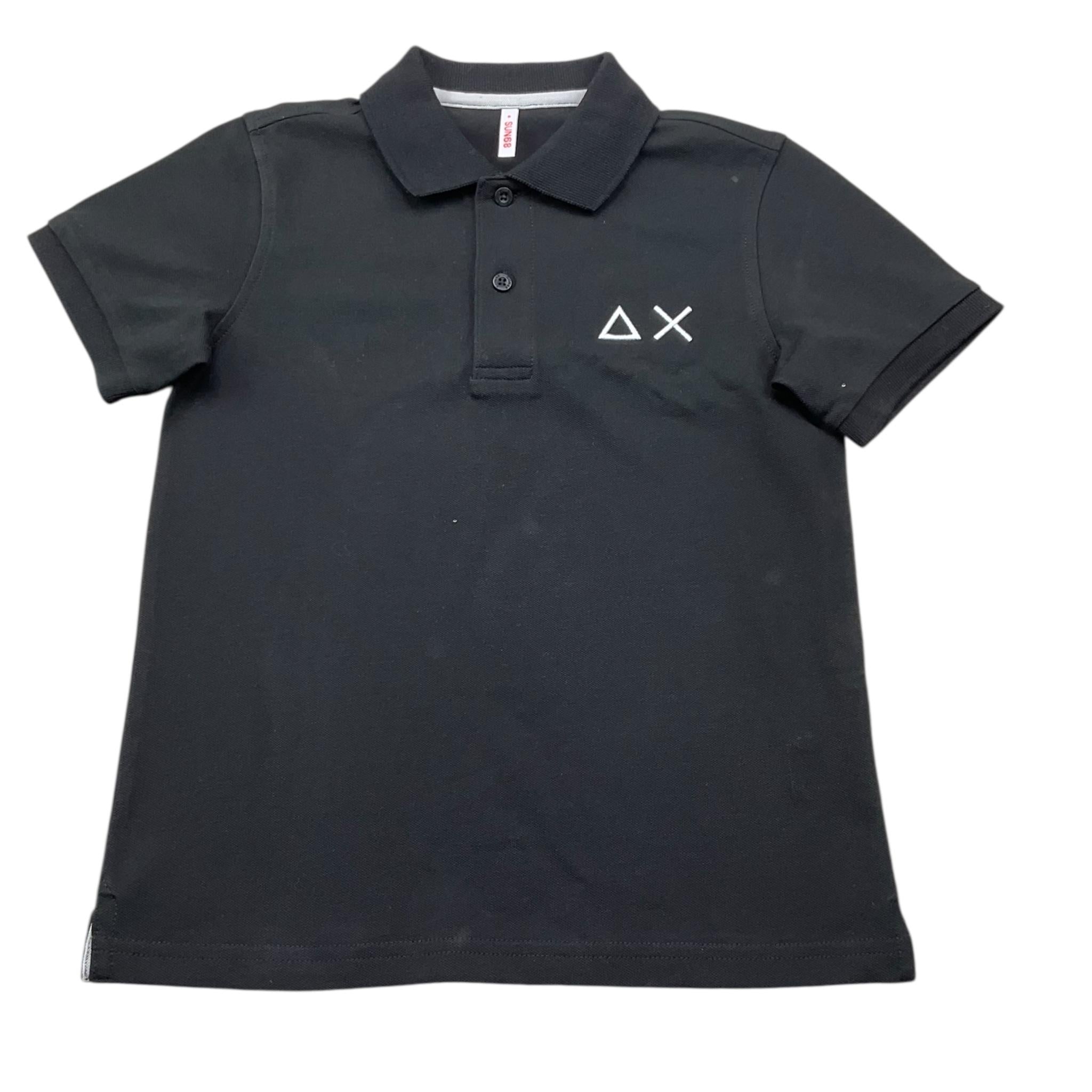 Sun68 Polo Mezza Manica Tinta Unita con Stampa per Bambino CPA35313 NERO SUN68 