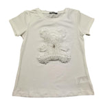 Fun & Fun T-Shirt Girocollo Tinta Unita con Orso per Bambina FBTS01423 BIANCO FUN & FUN 