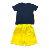 Suns  Completo T-Shirt-Bermuda Bicolore Blu/Giallo Per Neonato