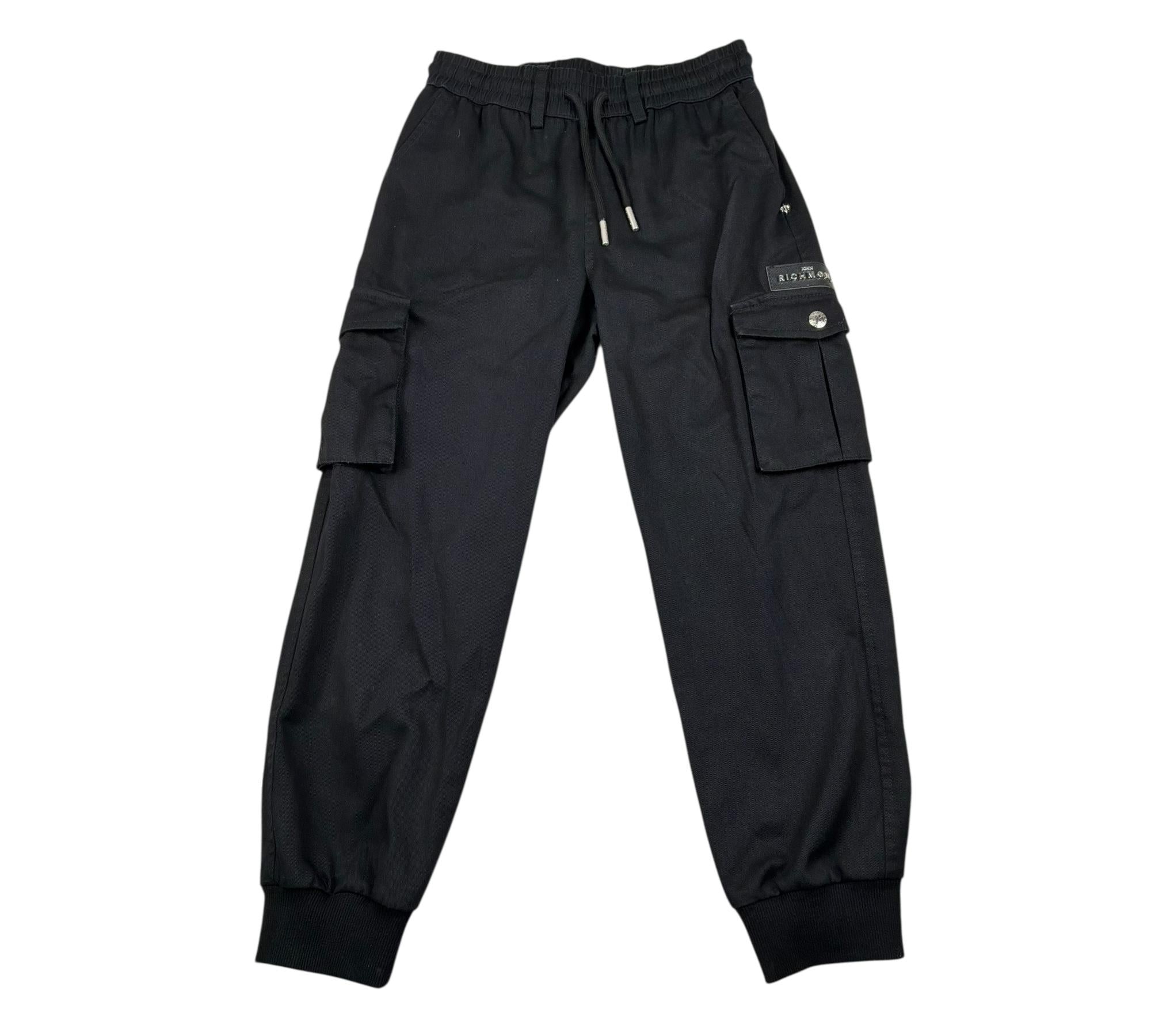 John Richmond Pantalone Tinta Unita con Elastico In Vita per Bambino RBP26160PA NERO JOHN RICHMOND 