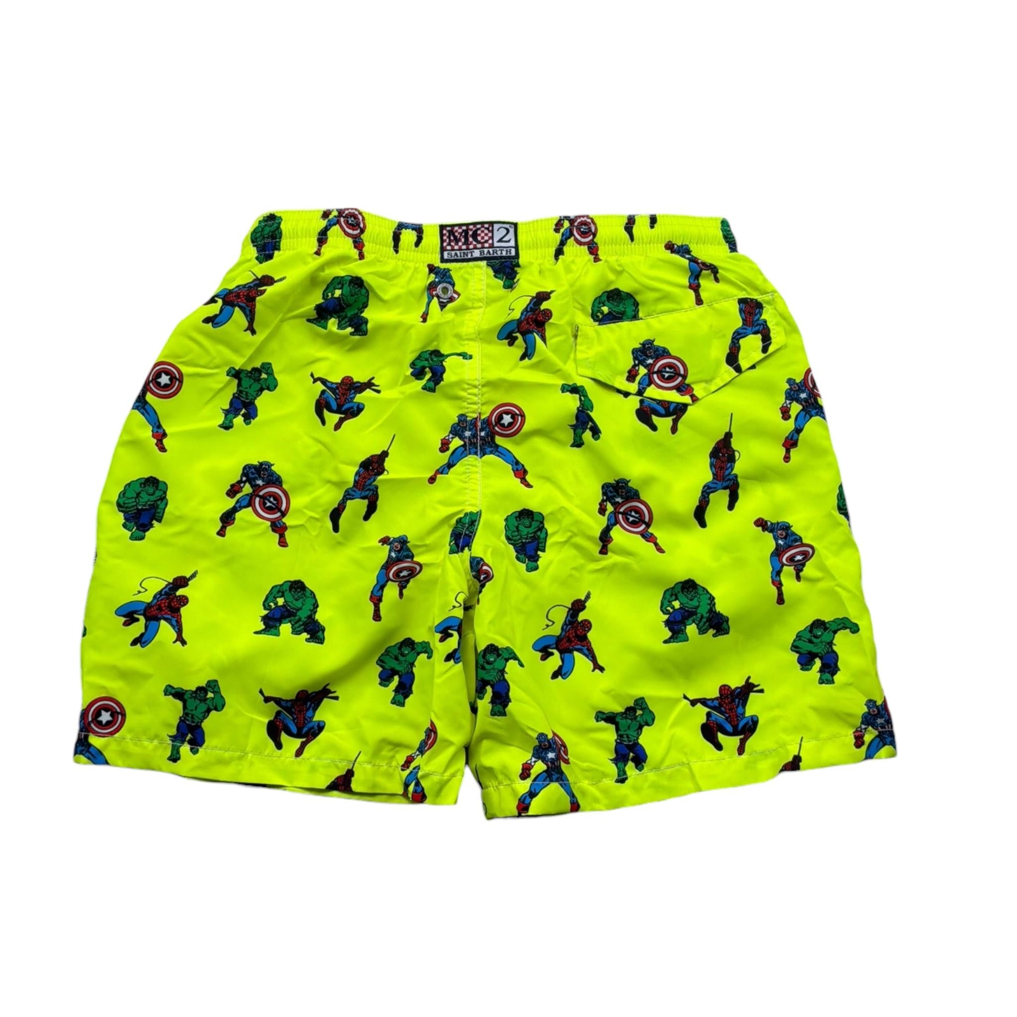 Saint Barth Costume Modello Boxer Tinta Unita con Stampa per Bambino 01639L GIALLO FLUO SAINT BARTH 