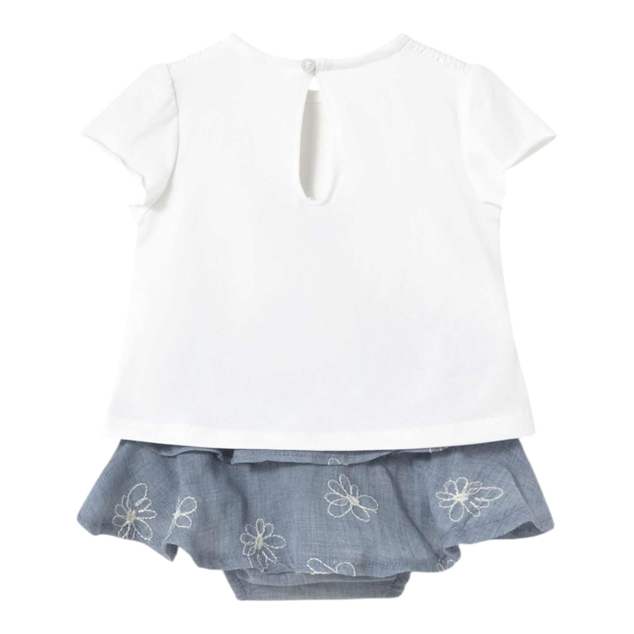 Mayoral Completo 2 Pezzi T-Shirt-Gonna con Coulotte Bicolore per Neonata IG0IG02906XPANNAX BIANCO/AZZURRO MAYORAL 