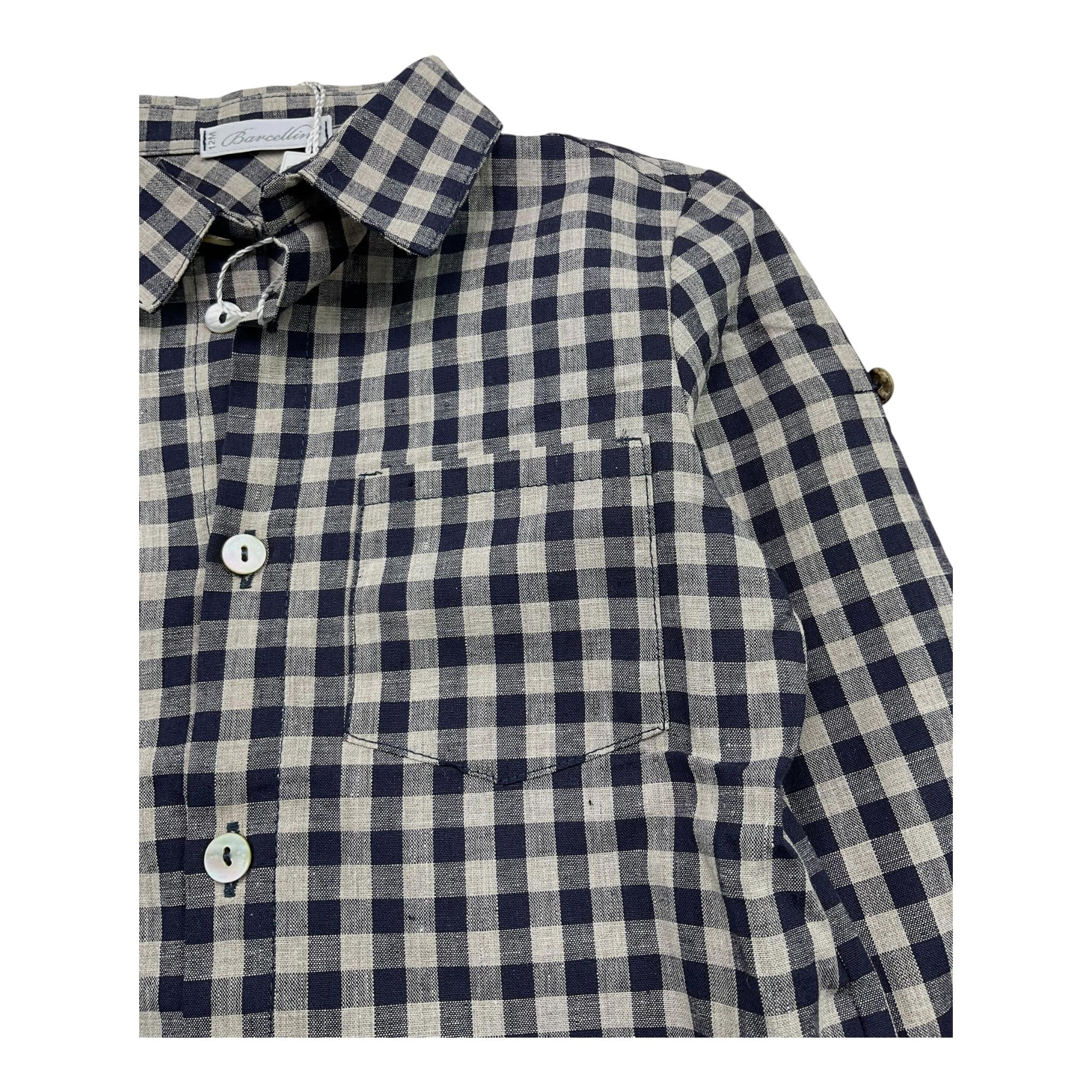 BARCELLINO camicia manica lunga fantasia quadretti Beige per Neonato 110506 BEIGE BARCELLINO 