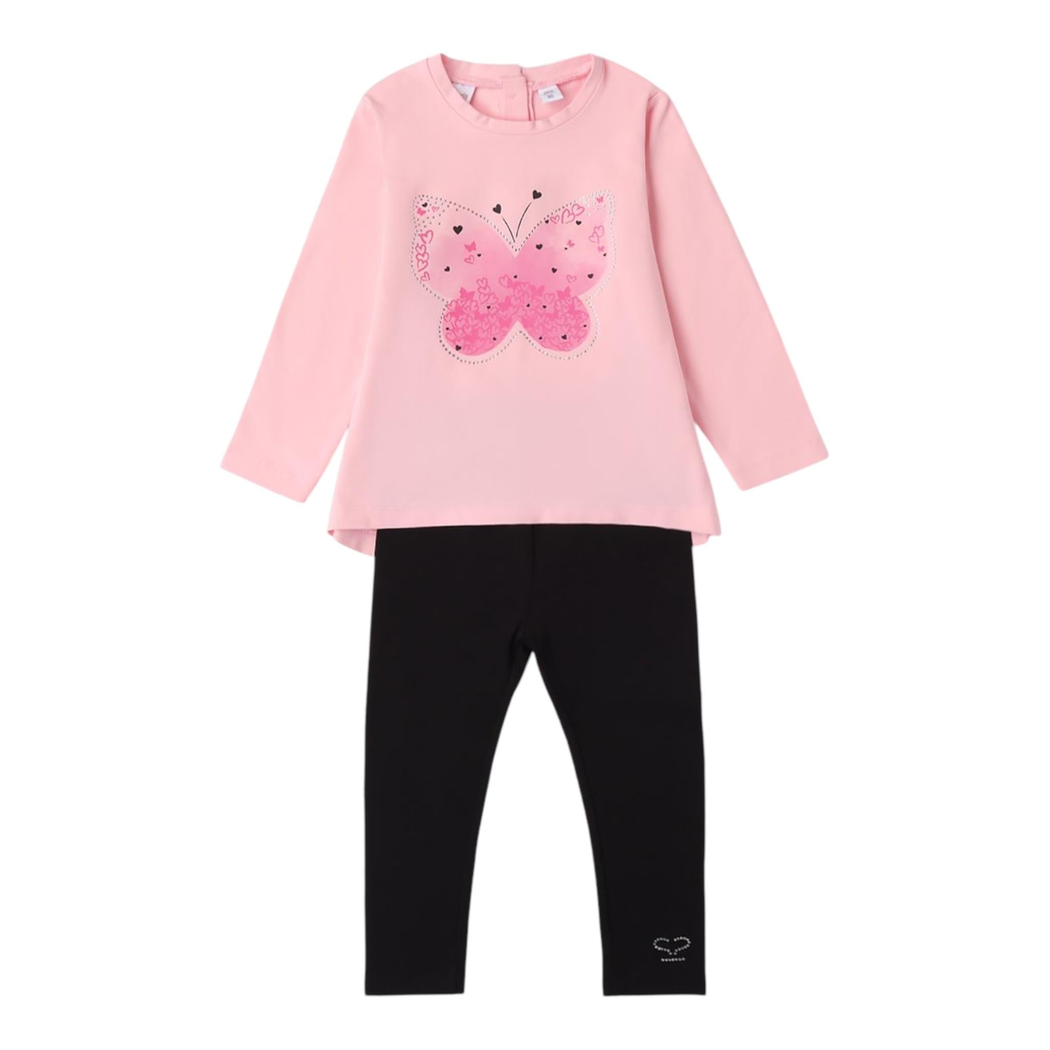 SARABANDA completo 2pz shirt-leggins bicolore Bianco/rosa per Bambina A337J BIANCO/ROSA SARABANDA 