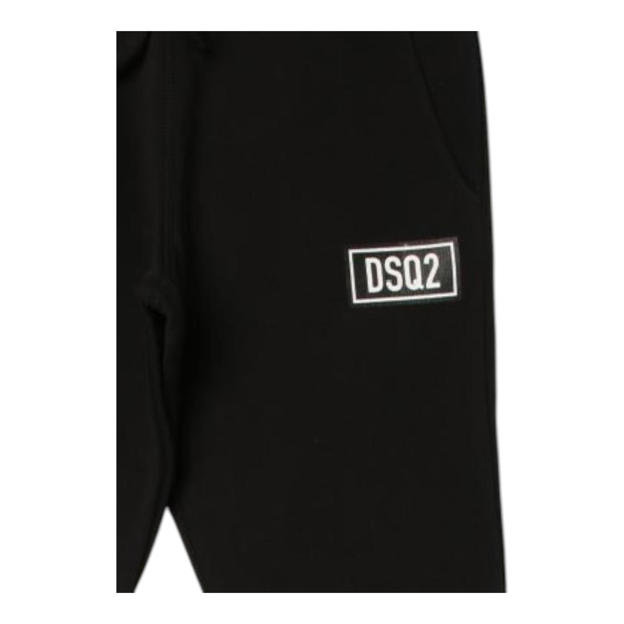 DSQUARED2 pantalone modello tuta tinta unita con stampa Nero per Bambino DQ0546 NERO DSQUARED2 