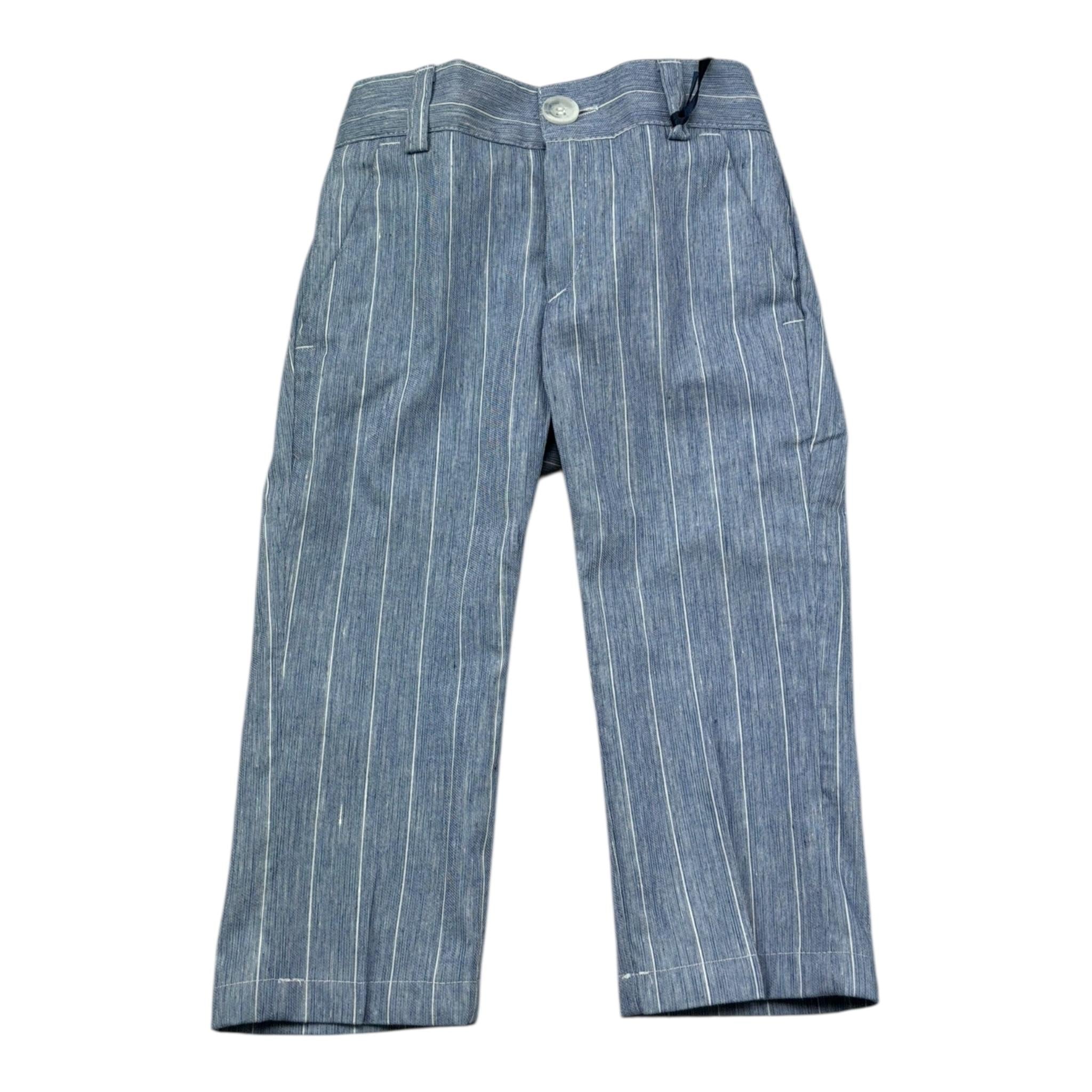 Manuel & Frank Pantalone Tinta Unita con Fantasia A Righe per Neonato MF1409N AZZURRO MANUEL & FRANK 