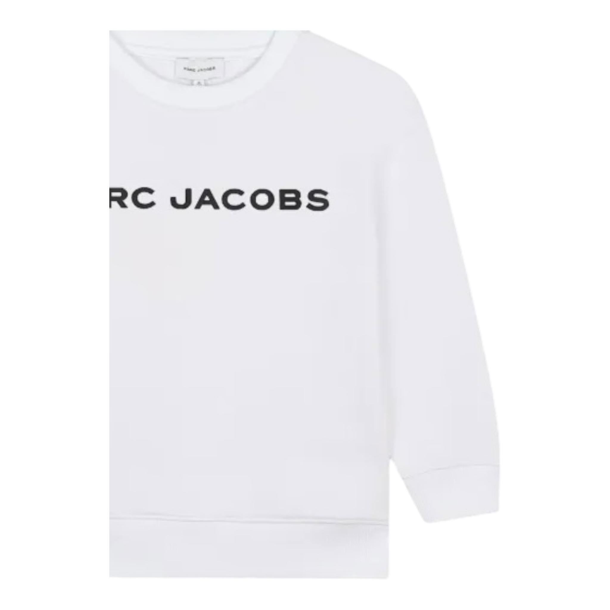 MARC JACOBS felpa girocollo tinta unita con stampa Bianco per Bambino W60319 BIANCO MARC JACOBS 