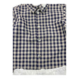 Barcellino Completo Camicia-Pantalone Con Fantasia A Quadri Blu Per Neonato