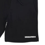 Dsquared2 Bermuda In Tuta tinta unita con Stampa Nero per Bambino DQ2738XXXX NERO DSQUARED2 