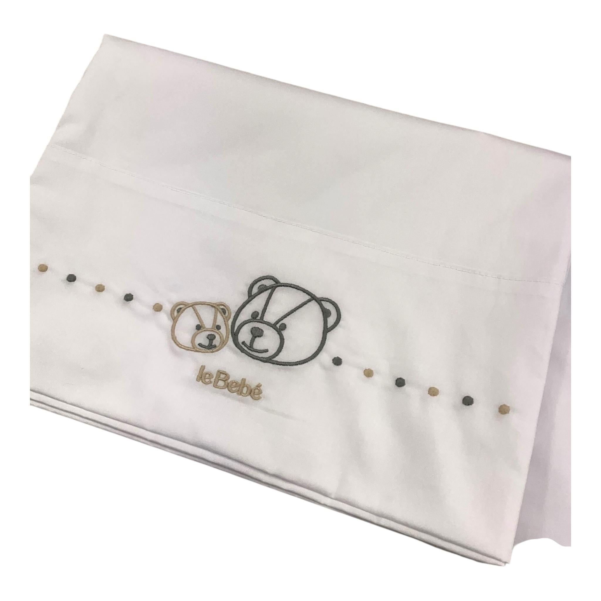 LE BEBE' set 3 pezzi lenzuola tinta unita cn ricami Bianco per Neonato LBB5088 BIANCO LE BEBE' 