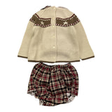 BABIDU completo 2pz maglia-coulotte fantasia a quadri Beige per Neonata 40762 BEIGE BABIDU 