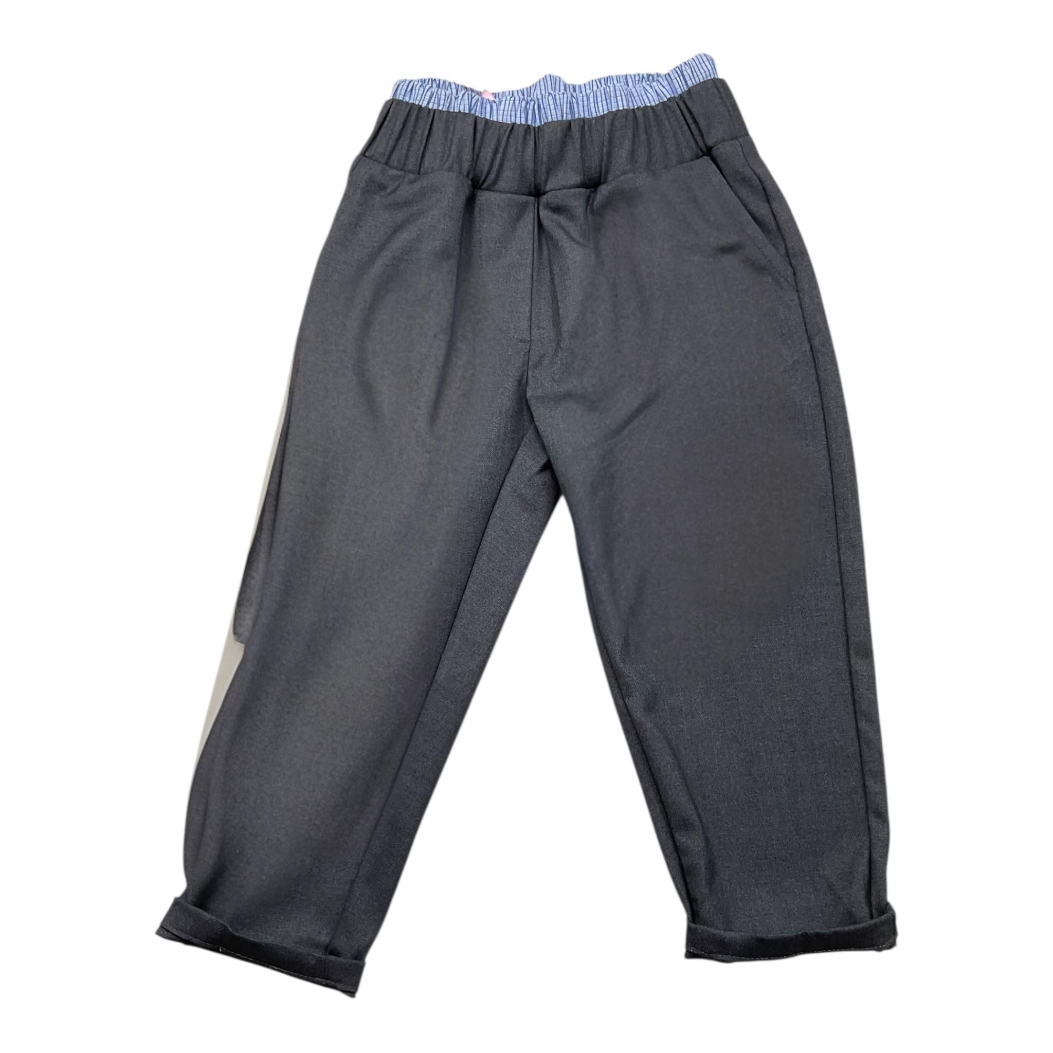 VICOLO pantalone tinta unita con elastico in contrasto Grigio per Bambina 3141P00090 GRIGIO VICOLO 