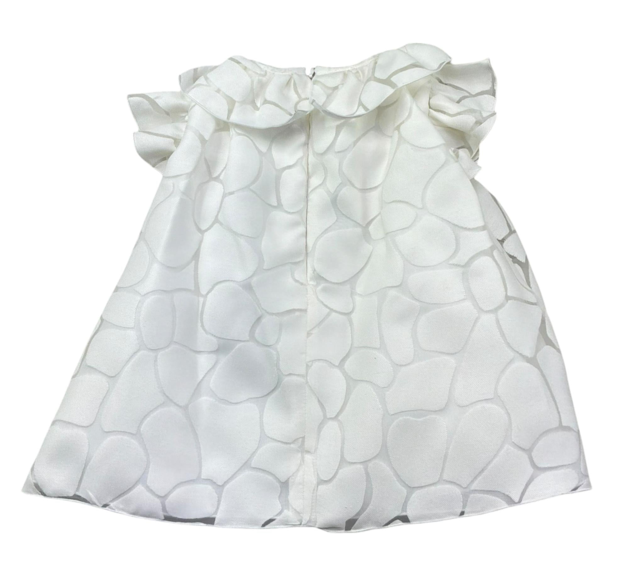 Le Bebe Abito Mezza Manica Tinta Unita con Colletto per Neonata LBG6386 BIANCO LE BEBE 