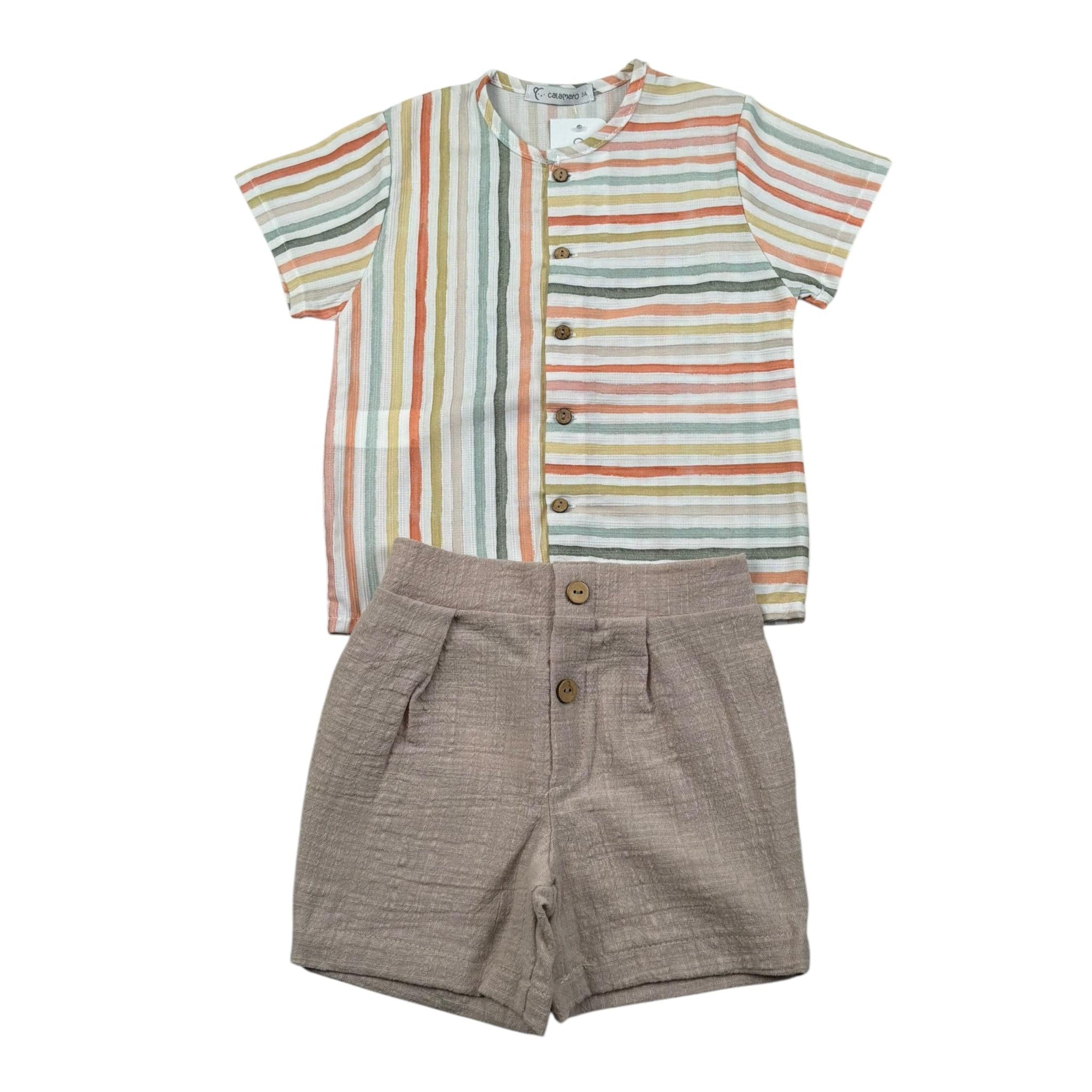 Calamaro Completo 2 Pezzi Camicia-Bermuda per Bambino 17950 MULTICOLOR CALAMARO 