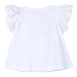Monnalisa T-Shirt Girocollo tinta unita con Stampa Bianco per Bambina 11C622 BIANCO MONNALISA 