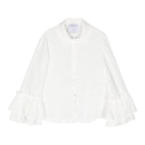 Simonetta Camicia Tinta Unita Con Colletto  Bianco Per Bambina