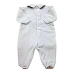 La Sartoria Dei Piccoli Tutina Tinta Unita con Stampa E Colletto per Neonato LTB3021 BIANCO LA SARTORIA DEI PICCOLI 