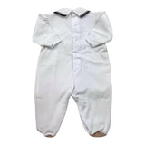 La Sartoria Dei Piccoli Tutina Tinta Unita con Stampa E Colletto per Neonato LTB3021 BIANCO LA SARTORIA DEI PICCOLI 