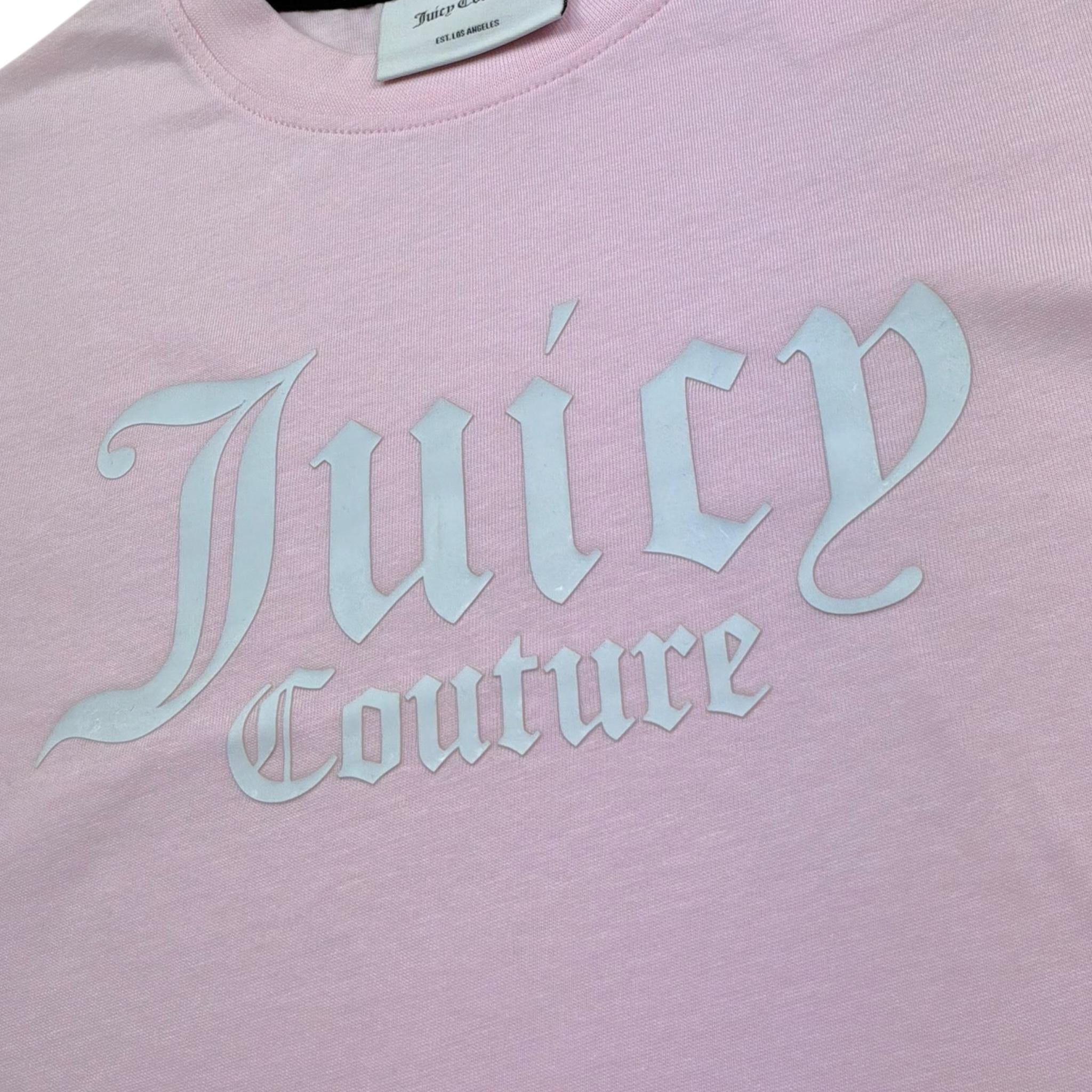 Juicy Couture T-Shirt Girocollo Tinta Unita con Stampa per Bambina JBX6687 ROSA JUICY COUTURE 