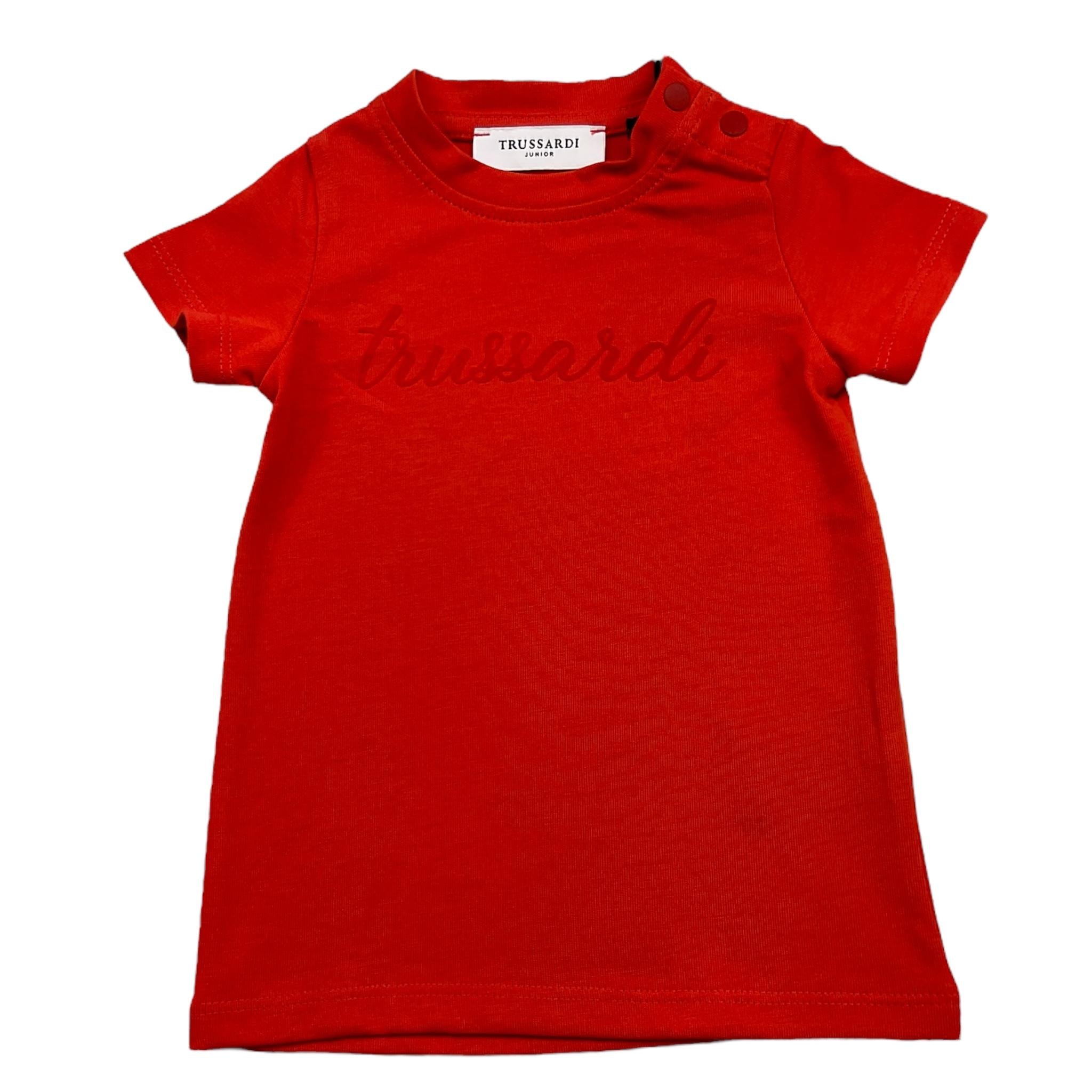 TRUSSARDI t-shirt girocollo tinta unita con stampa Rosso per Neonata TIA25005TS ROSSO TRUSSARDI 
