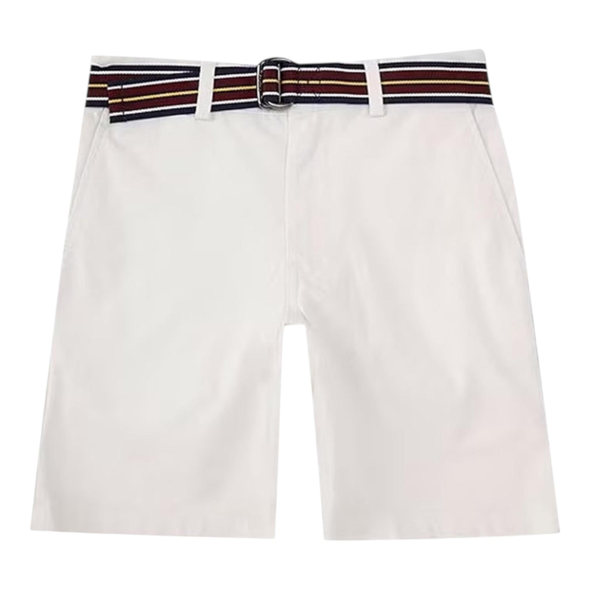 Ralph Lauren Bermuda Tinta Unita con Cintura per Neonato 322863960013N BIANCO RALPH LAUREN 