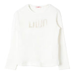 LIU JO shirt girocollo tinta unita con stampa Bianco/beige per Bambina GF4210 BIANCO/BEIGE LIU JO 