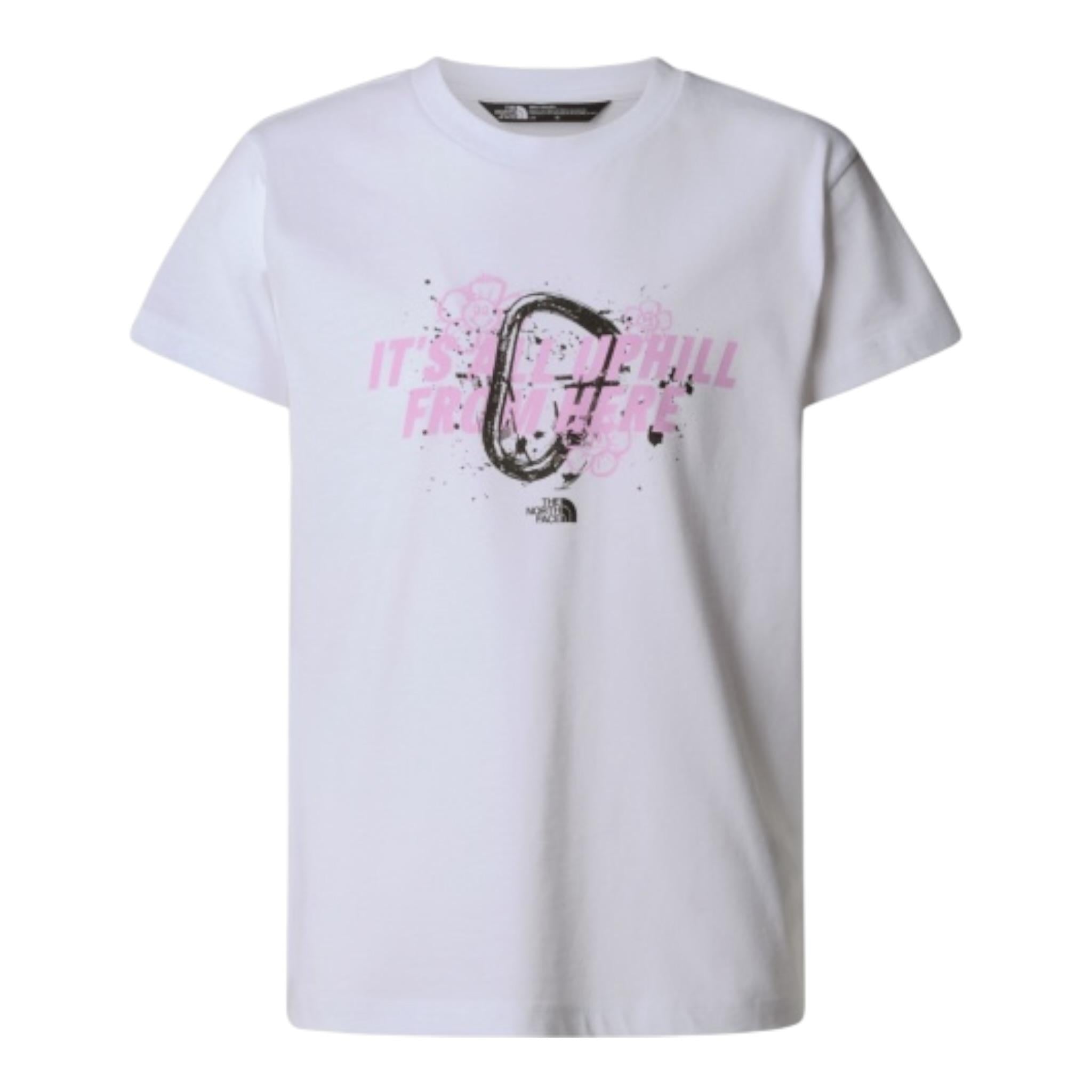 The North Face T-Shirt tinta unita con Stampa Bianco per Bambina NF0A8AXFFN41 BIANCO THE NORTH FACE 