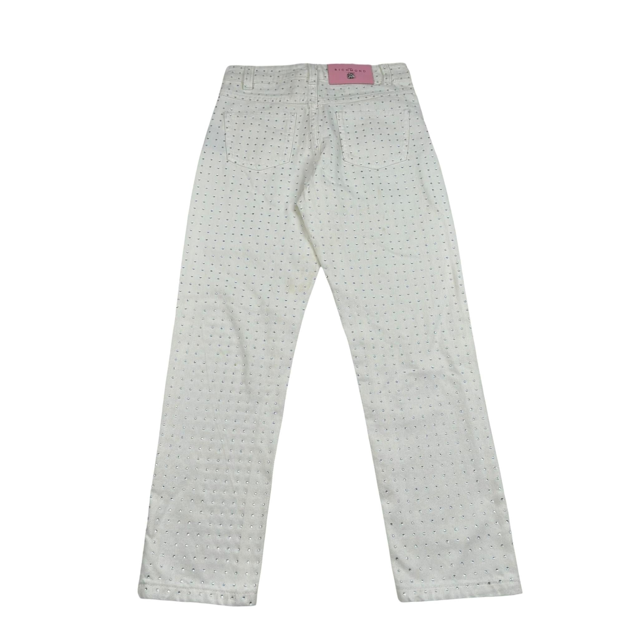 John Richmond Jeans Tinta Unita con Applicazioni Brillantini per Bambina RGP26225PA PANNA JOHN RICHMOND 