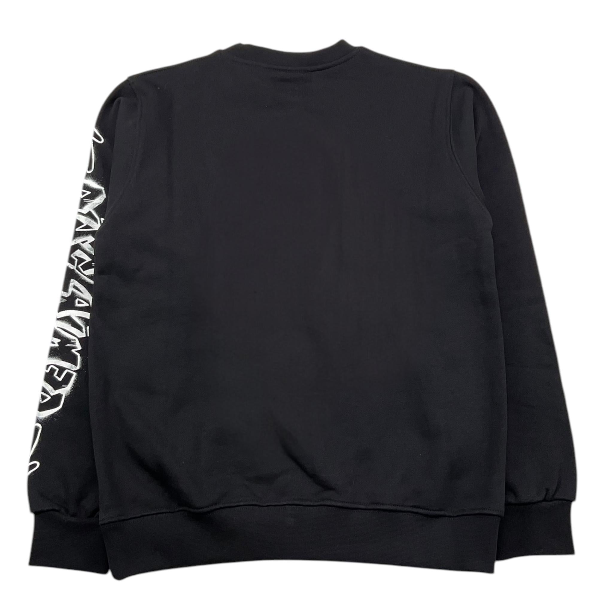 DISCLAIMER felpa chiusa girocollo tinta unita con stampa logo Nero per Bambino 24IDK58202 NERO DISCLAIMER 