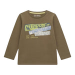 GUESS shirt girocollo tinta unita con stampa Verde per Neonato N4BI20I3Z14N VERDE GUESS 