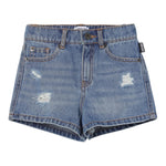 Moschino Short Tinta Unita con Elastico In Vita per Bambina HDQ01O BLU MOSCHINO 