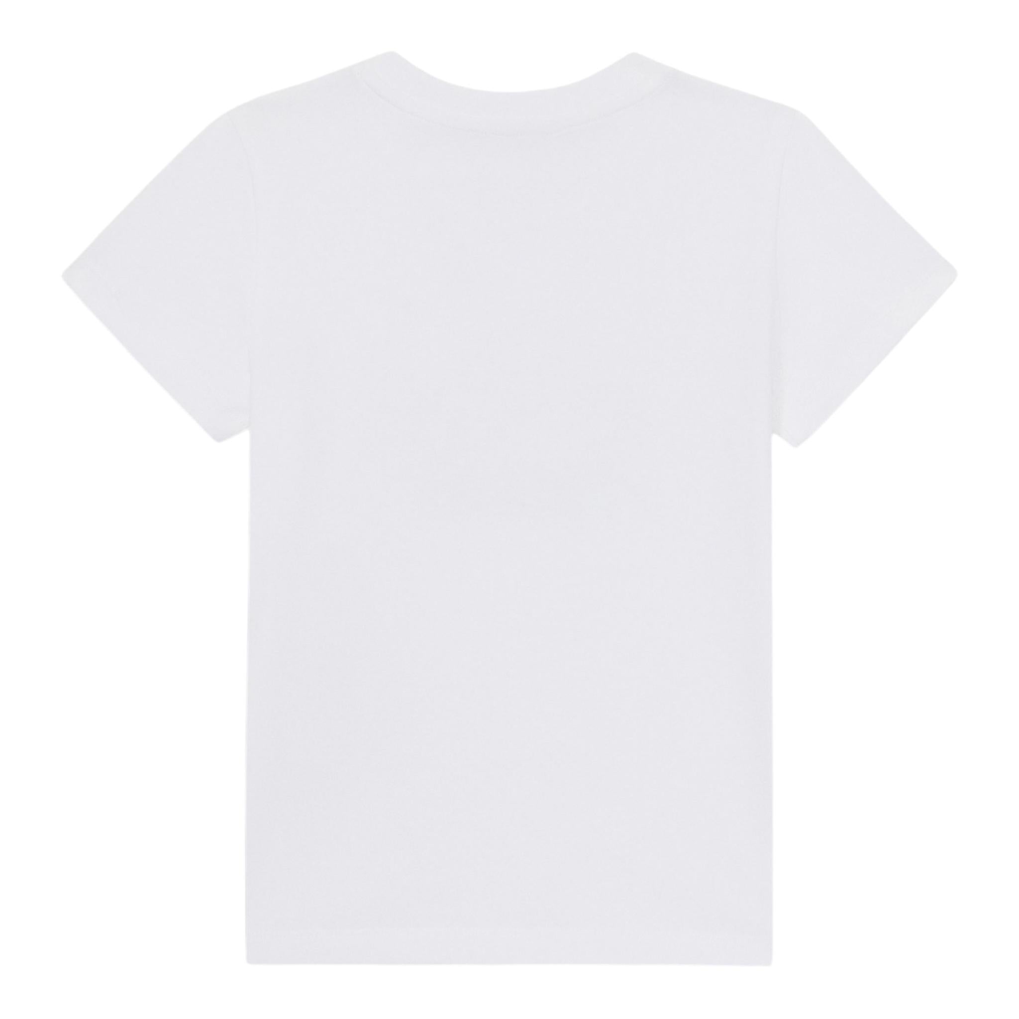 Moschino T-Shirt Girocollo Tinta Unita con Stampa per Bambina HAM06U BIANCO MOSCHINO 