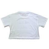 Vicolo T-Shirt Girocollo Tinta Unita Con Stampa Brillantinata Panna Per Bambina